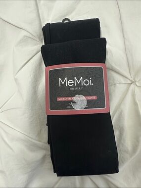 MeMoi Black Microfiber Opaque Tights - Comfort Fit